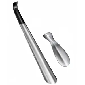 LMMAKE Stainless Steel Shoehorn Set – 16.5" Long Handle & 7.5" Travel Size for Seniors, Non-Slip, Durable, Easy Shoe Wearing, Footwear Essential