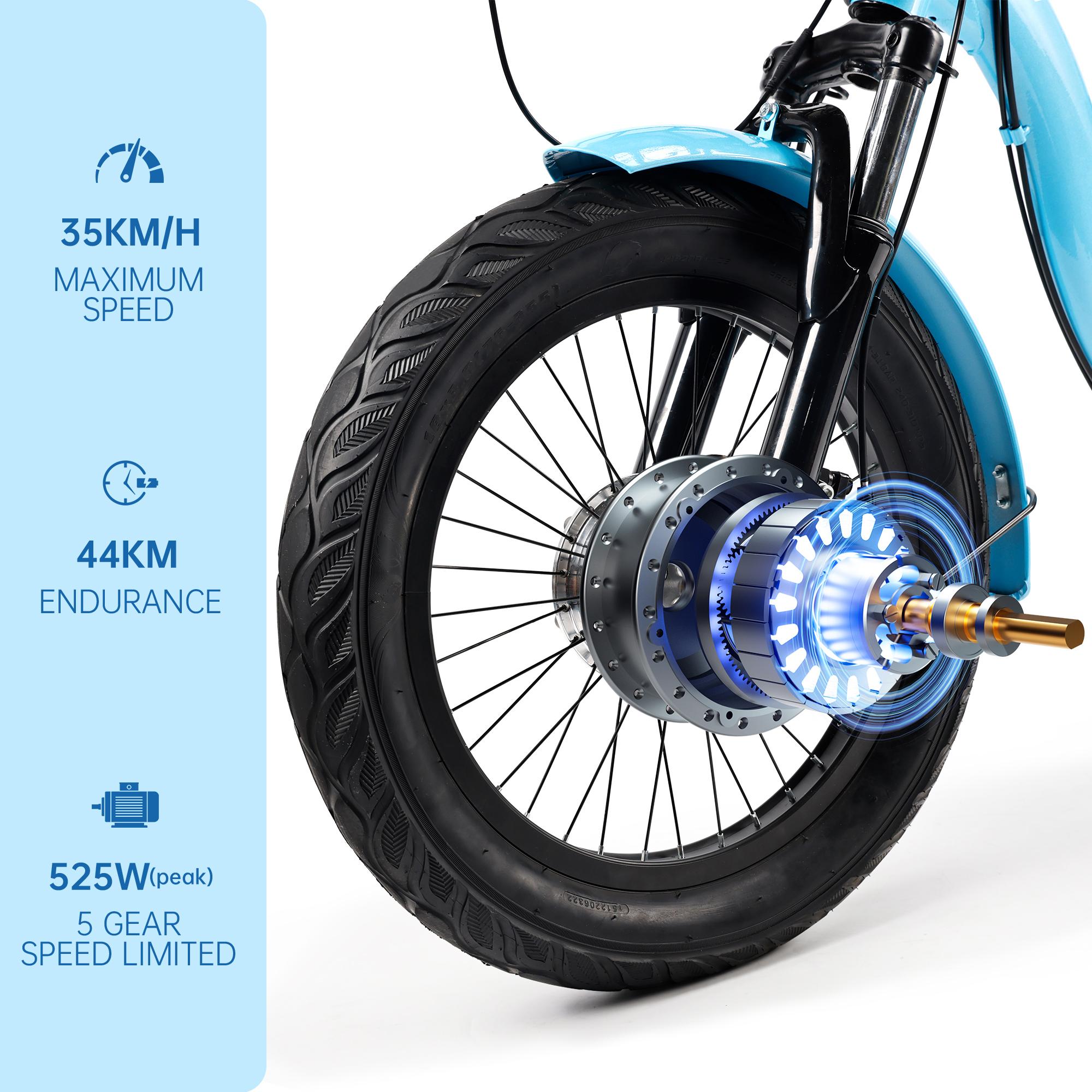 ‌Premium 400W Folding E-Trike Foldable Electric Tricycle with Rear Seat, 3 Wheel Ebike for Adults Olders, Speed ​​Adjustable/Pedal Assist