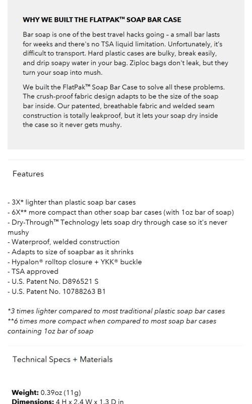 FlatPak™ Soap Bar Case