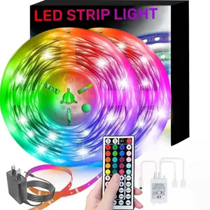 100FT(2 Rolls*50FT) RGB LED Strip Lights,30LEDs/3.3FT/1M,Color Changing Tape Light with 44-Key Remote Control LED Strip Lights Cuttable & Dimmable Color Changing RGB Lights,Room,TV Backlight,Kitchen,Bar,Gaming,Christmas,Party Decoration