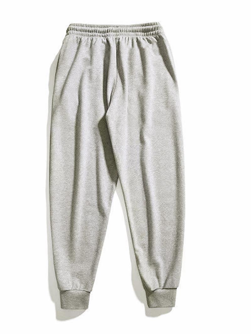 Men's Regular Fit Solid Drawstring Waist Sweatpants, Casual Pocket Design Pants for Fall & Winter, Men's Trousers for Daily Wear, Athleisure Pants