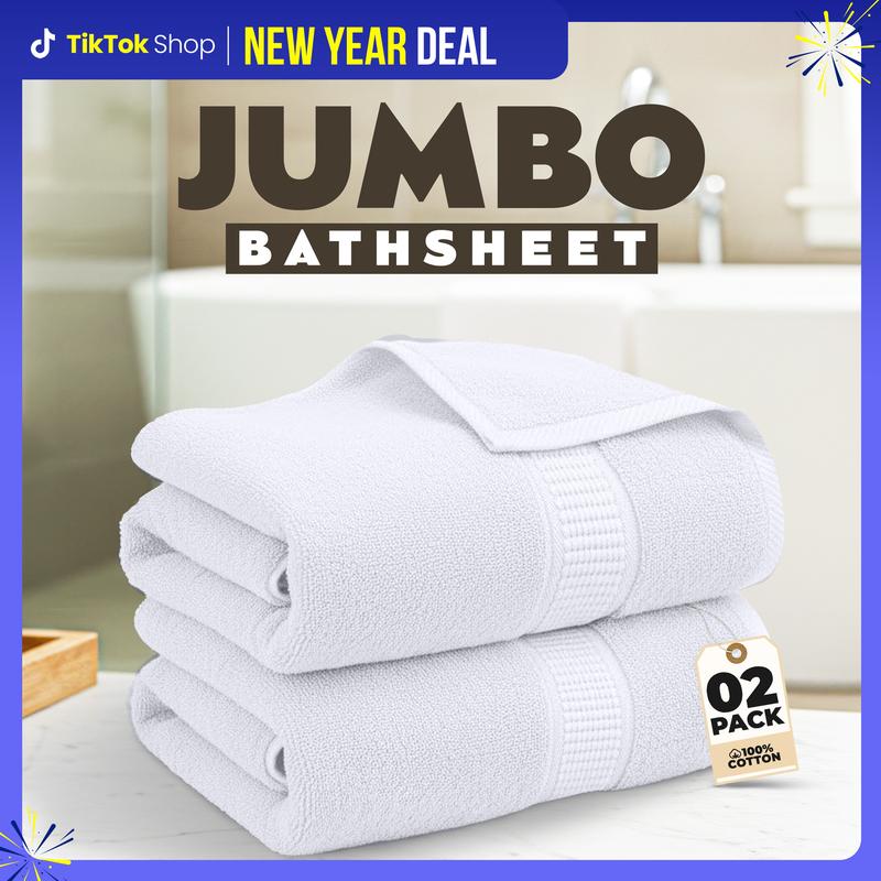 Utopia Towels Luxurious Jumbo Bath Sheets 2-Pack | Soft, Absorbent & Quick-Dry | Hotel Quality Extra Large 35x70" Towels | Bathroom Accessory Durable