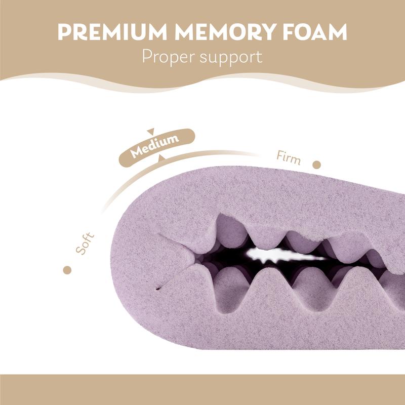 Outdoorfun Egg Crate Memory Foam Mattress Topper with Soothing Lavender Infusion, Soft Mattress Pad, Twin Full Queen King Bedroom Cooling Breathability Personalized Aesthetic Comfort