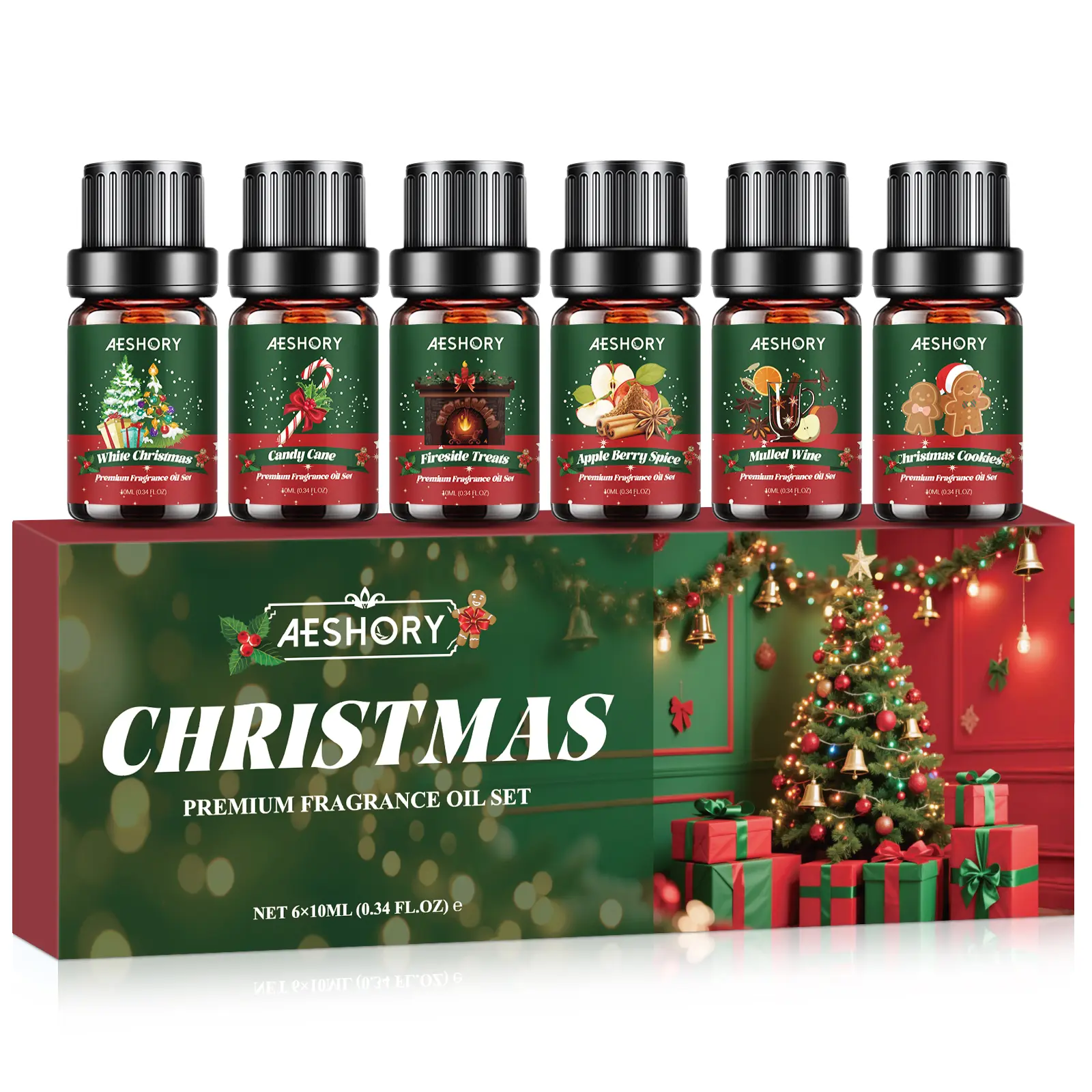 Diffuser Oils Gift Set - 6x10ML Luxury Fragrance Oil Blend, Christamas Scent Essential Oils Set for Diffuser, Candle, Soap Making Scents