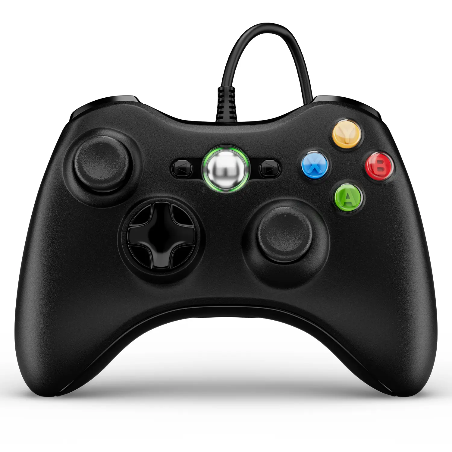 Wired Gamepad Controller for Xbox 360 & Windows PC, Gaming Console Accessories with 5.9ft Short USB Cable, Enhanced Chip, Upgraded Joystick, Double Vibration, Glass Keys, Non-Cell Interference