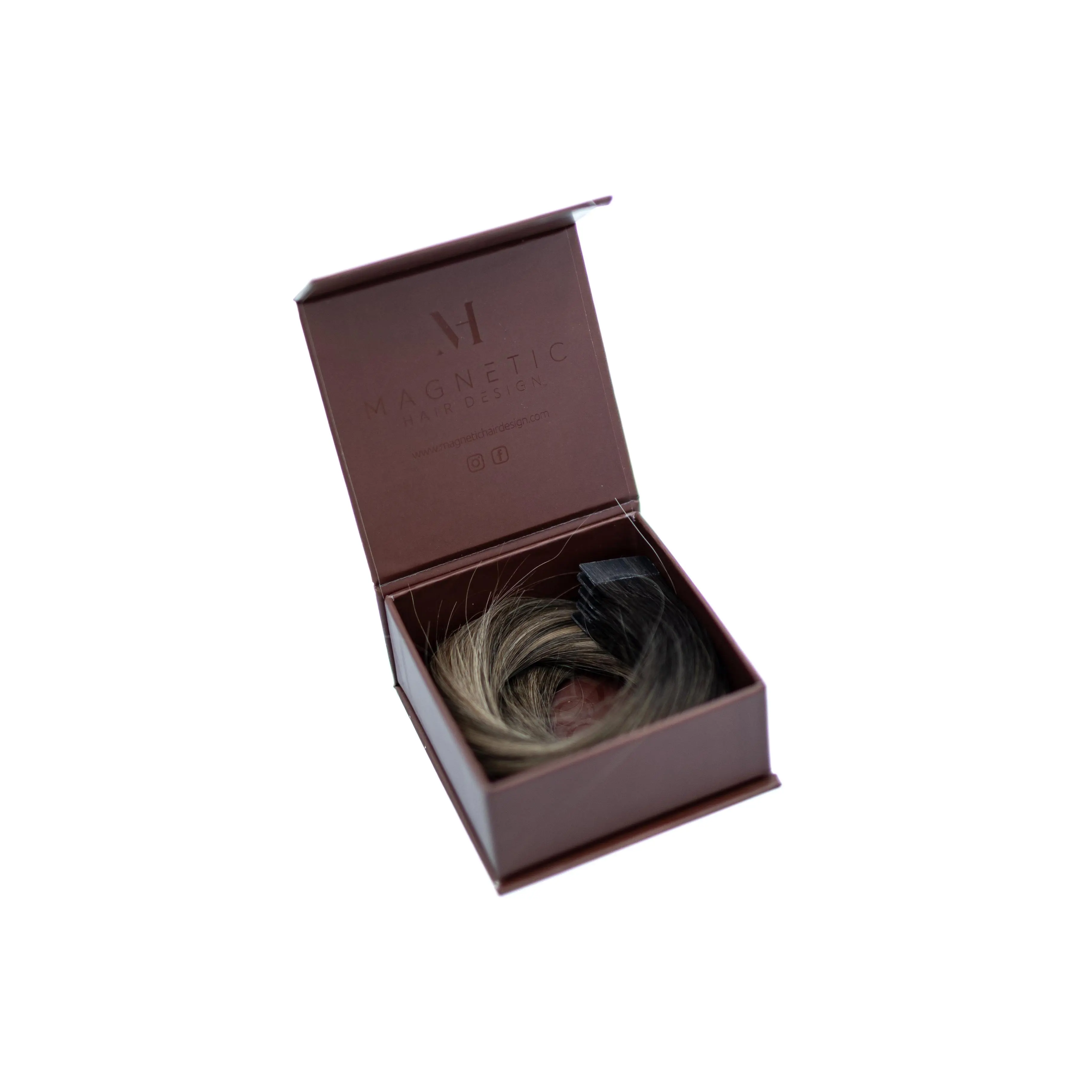 Magnetic Hair Extensions - Dark Rooted Honey Brown Weave (Filler Set)