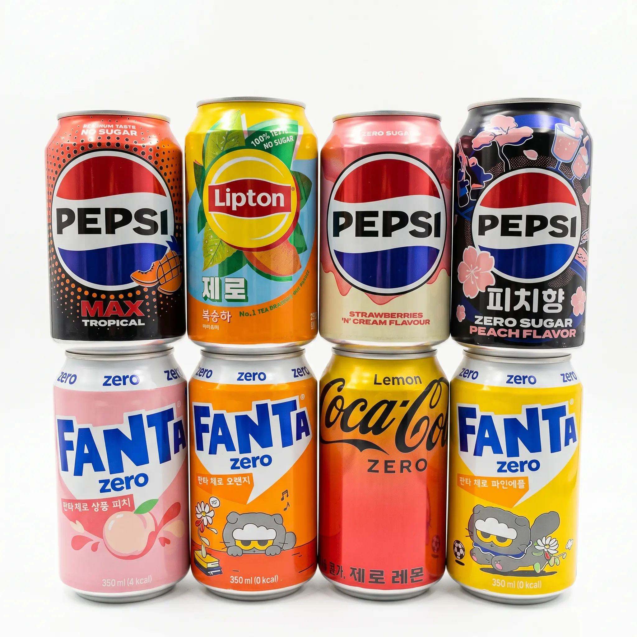 Imported Zero Sugar Sodas & Drinks 6 Pack | Choose Your Flavor Lemon Coke Zero, Pepsi Lime Zero, Fanta Peach Zero & More