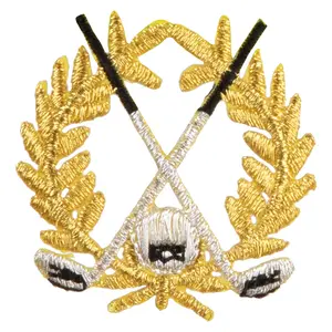 Metallic Golf Crest Sport Embroidered Iron on Patch Applique