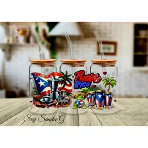 Puerto Rico Cafe & Ritmo - UVDTF Wrap for cups/hard surfaces sticker