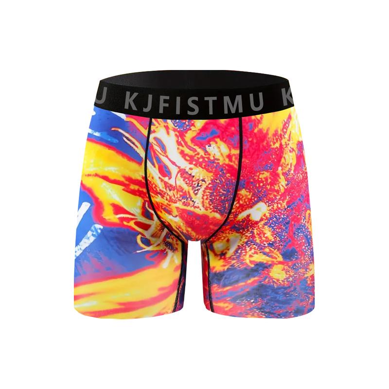 KJFISTMU 10-piece men's printed boxer briefs, casual, comfortable, and breathable, antibacterial and odor-resistant, long-lasting shape retention. Soft daily wear underwear, suitable for year-round wear, elastic boxer briefs for men. Menswear Socks