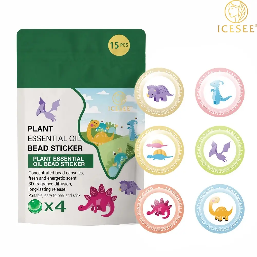 ICESEE 15 Pack Dinosaur Citronella Scent Stickers for Kids, Gentle Skin Safe Essential Oil Patches for Backpack Stroller Travel, Backpacks, Clothing