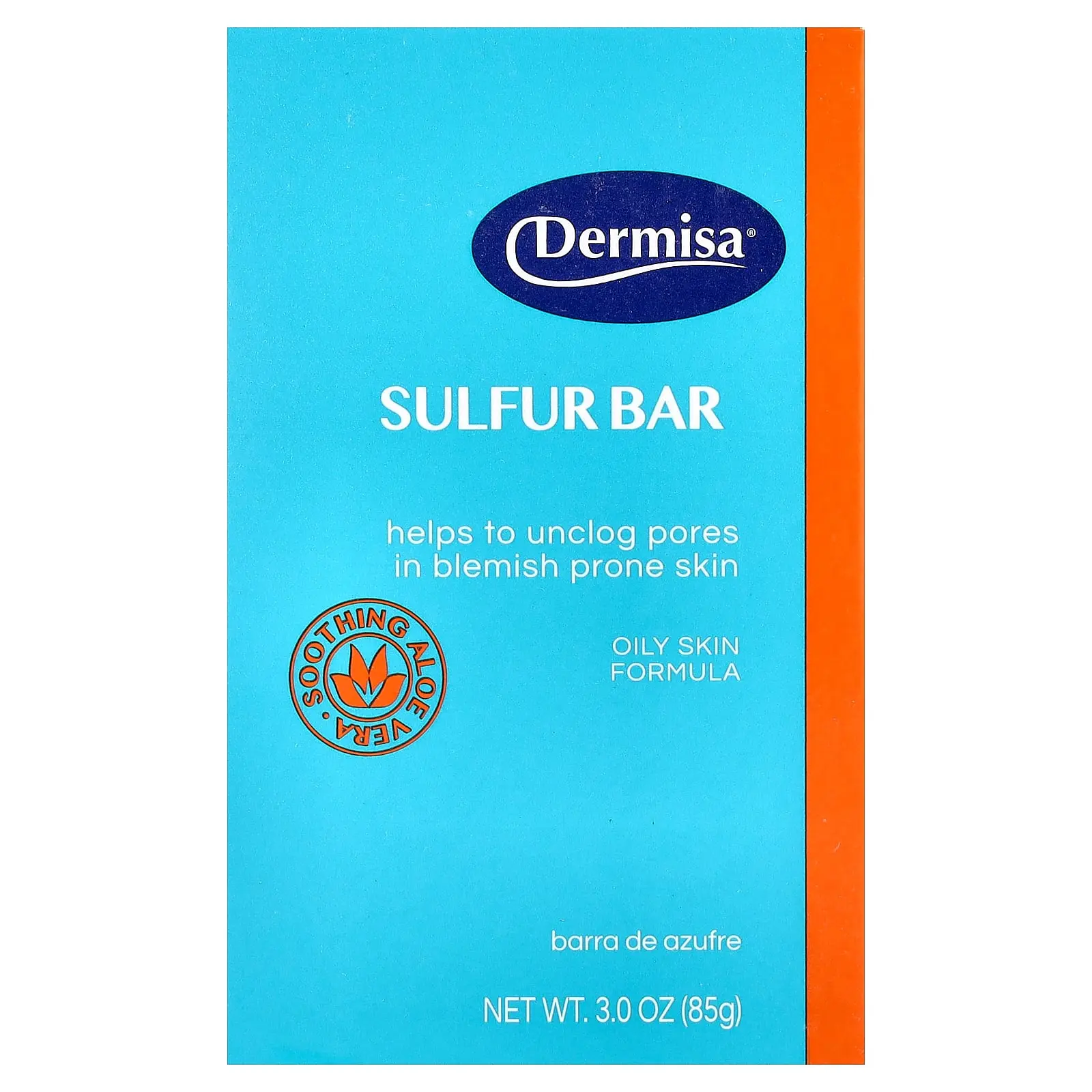 Dermisa Sulfur Bar Soap, For Oily Skin, 3 oz (85 g) | HSA/FSA Eligible