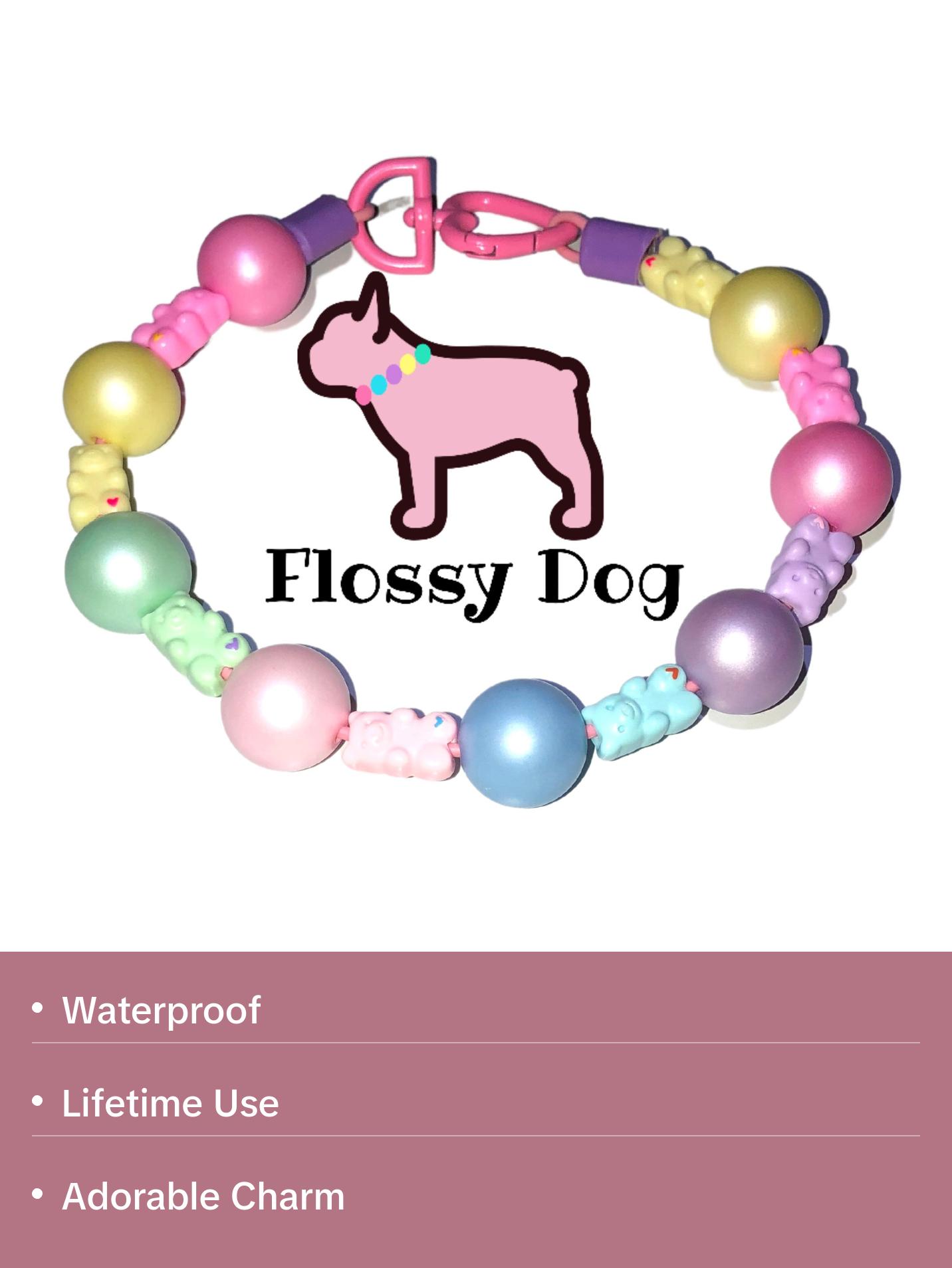 Gummy Bear Beaded Dog Collar | Durable Dog Necklace | Pastel Candy Colors Bead Collar | Collar Charm | Dog Pearls | Matte Pearl Collar