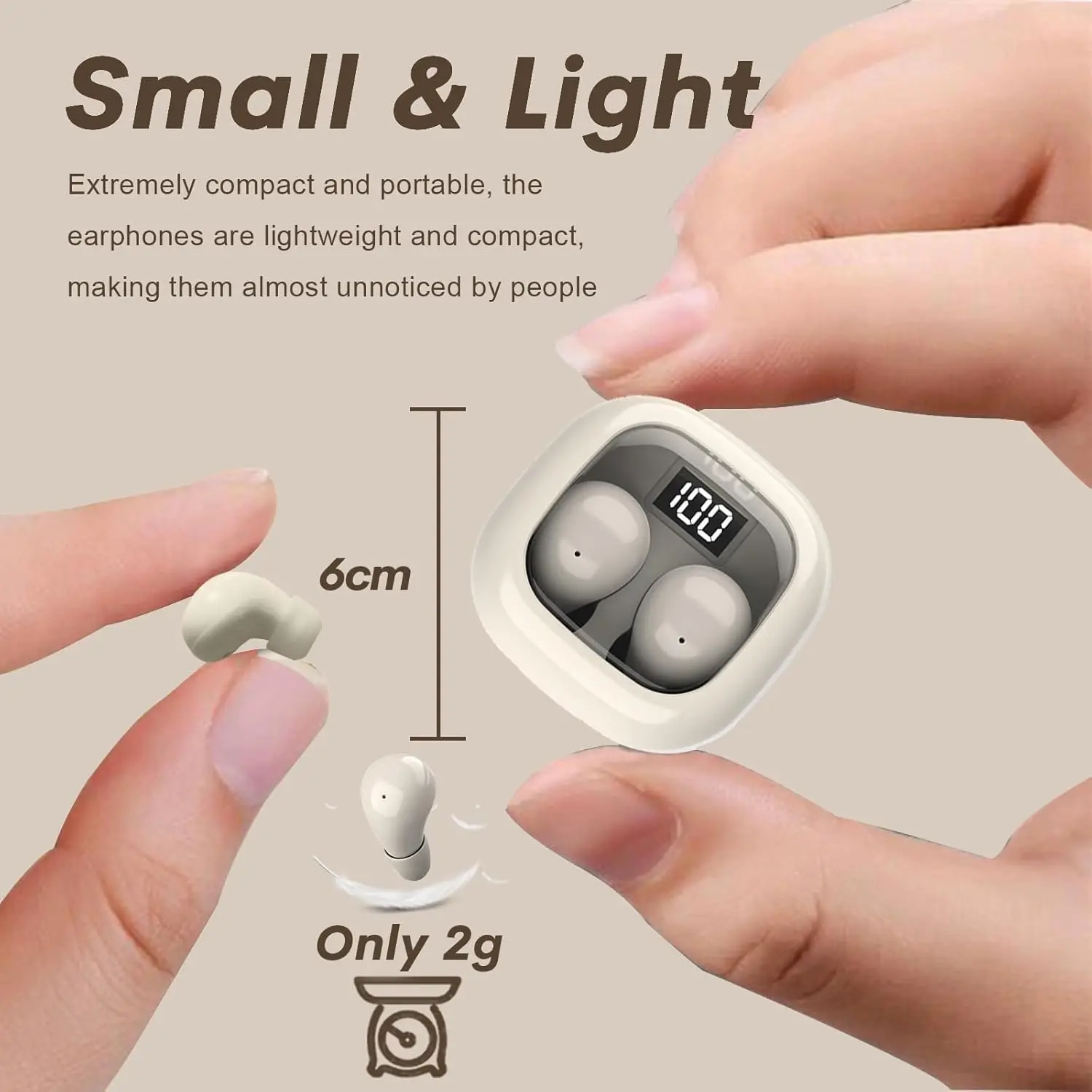 MSHUKCOE Mini Invisible Earbuds Wireless Micro Tiny Smallest Discreet Sleeping Sleep Headset, With Mic, For Small Ear Canals Sleep Sleeping Invisible Ear Buds Mini Discreet Headphones,back to school,back to school haul