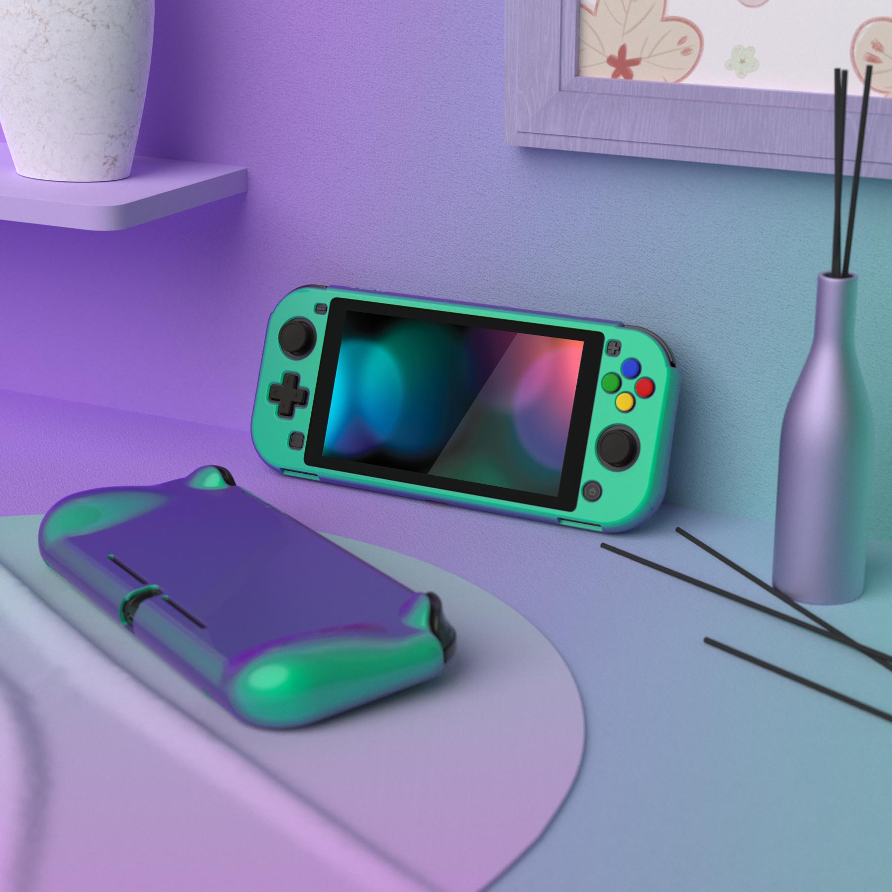 PlayVital ZealProtect Protective Case for Nintendo Switch Lite, Hard Shell Grip Cover for Nintendo Switch Lite with Screen Protector & Thumb Grip Caps & Button Caps - Gaming Accessories