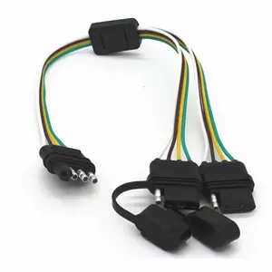 4 Way Y-Splitter Plug Universal for Tailgate Light Bar and Trailer Lights Plug & Play Adapter Extension Harness Wiring Plug 4 Pin Connectors (1) (1)