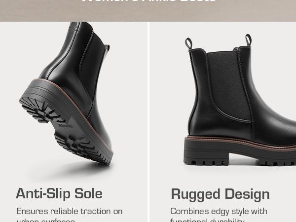 DREAM PAIRS Women's Chelsea Ankle Boots Fashion Low Heel Lug Sole Platform Fall Booties Shoes