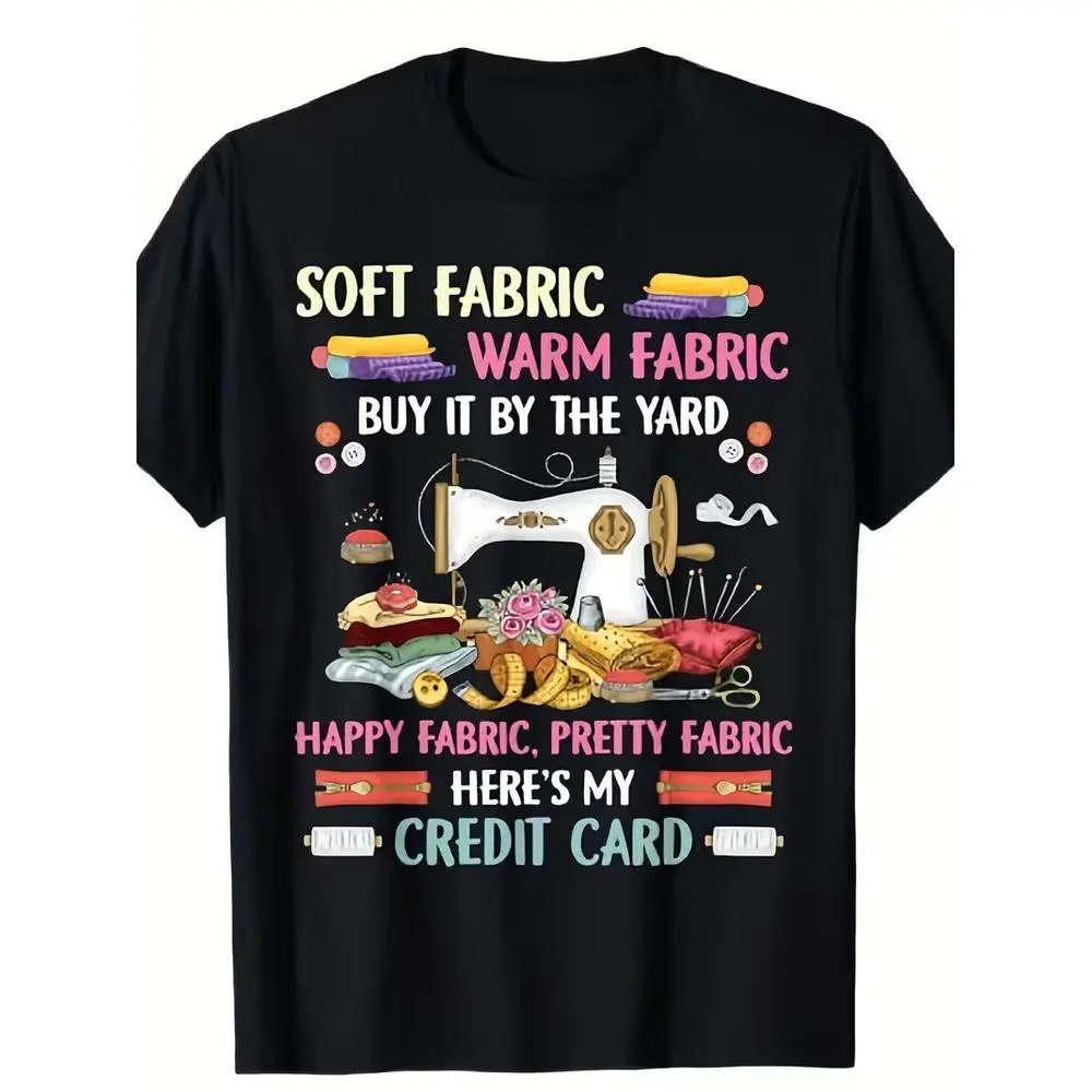 Sewing Lover Graphic T-Shirt, Vintage Sewing Machine Watercolor Design, Cute Fabric Craft Quote Print, Unisex Casual Tee