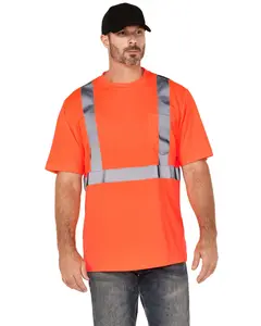 Hawx Men's Hi-Vis Reflective Short Sleeve Work T-Shirt - Hhvsu24827-Or