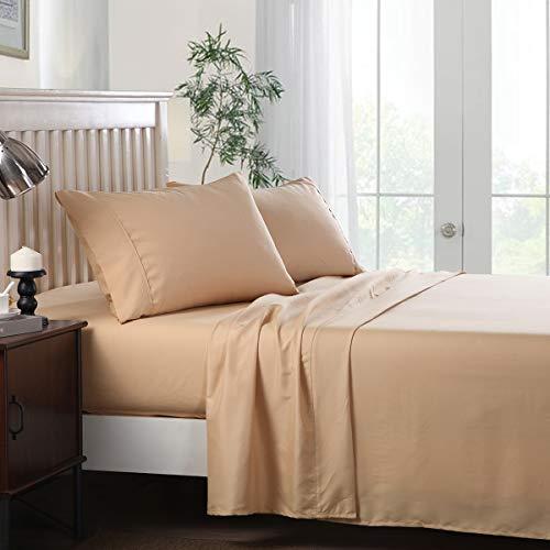 4-Piece 3000 Thread Count Microfiber Bed Sheet Set with Deep Pocket Up to 14" - Soft, Wrinkle & Fade Resistant. Durable