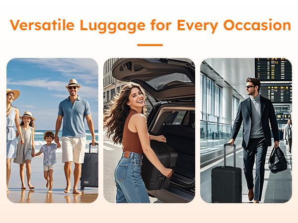 PHI VILLA 20-inch Carry On Luggage Airline Approved - PC+ABS Lightweight Suitcase with Built-in TSA Lock, Hard-shell Durable Rolling Luggage with USB Port