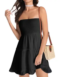 Summer Dresses for Women Beach Cover Ups Strapless Boho Sundress