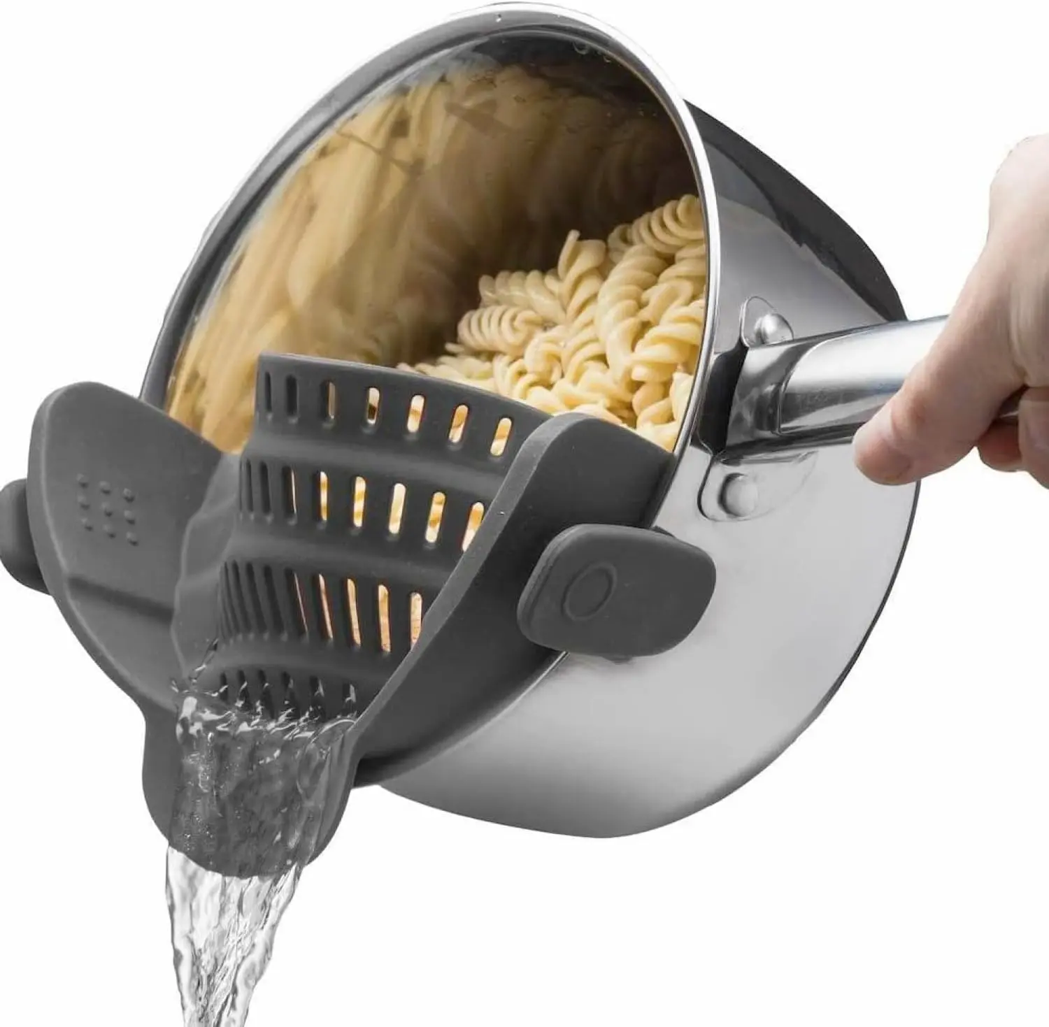 Silicone Clip-On Colander Pot Strainer for Pots Pans Bowls, Pasta Vegetable Clip-On Drainer Kitchen Strainer Tools