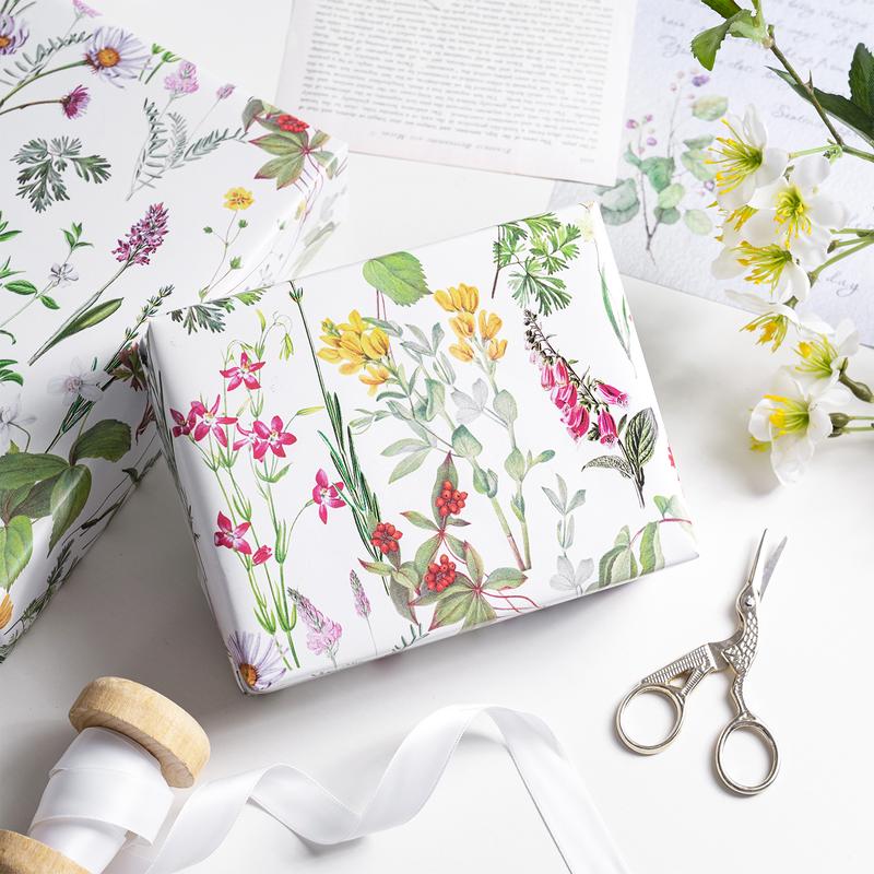 RUSPEPA Vintage Floral Gift Wrapping Paper Roll 17 Inches × 16.4 Feet Mini Roll for Birthdays Weddings Parties and Holiday Celebrations with Elegant Floral Design