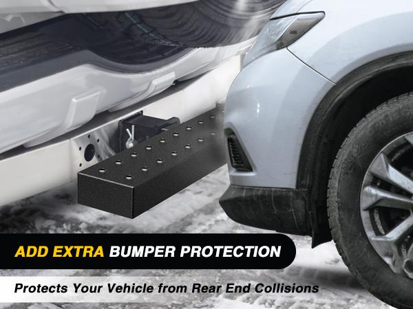 Nilight Hitch Step with 2" Hitch Receiver Rear Bumper Guard Protector 23.5 Inch with 5/8" Hitch Pin Clip Upgraded Textured Black Anti Slip Hitch Step Bar for Pickup Truck Car SUV