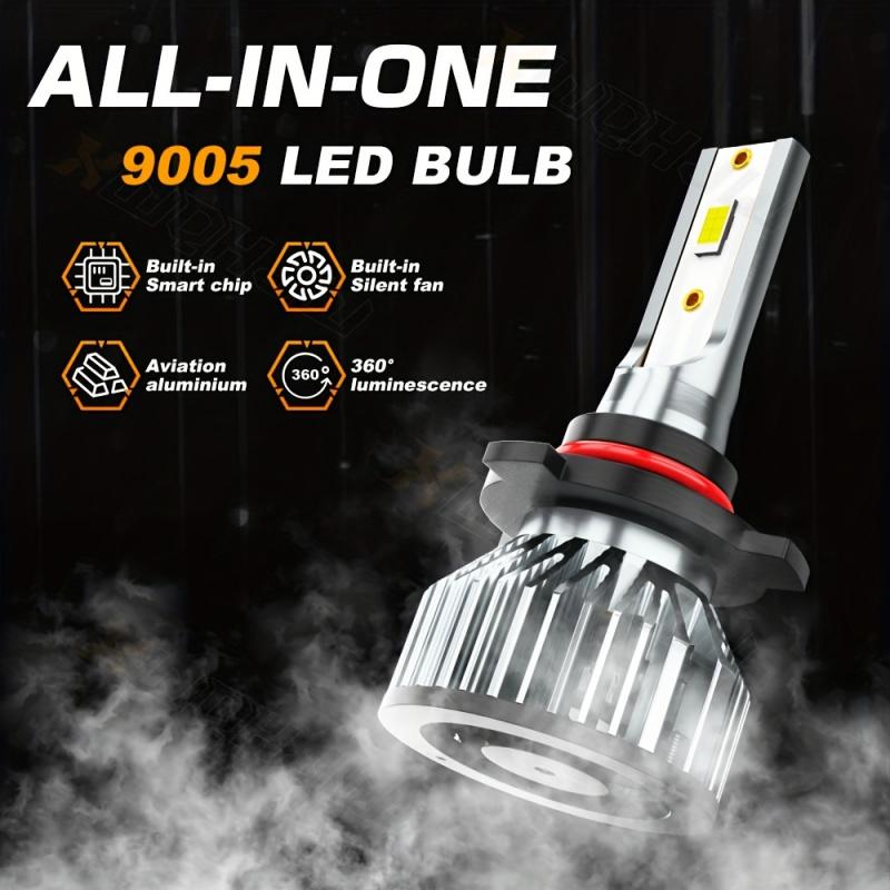 White & Crisp Vision: DOT Approved LED Headlights Kit - 6000K Brightness for Superior Night Driving Safety.