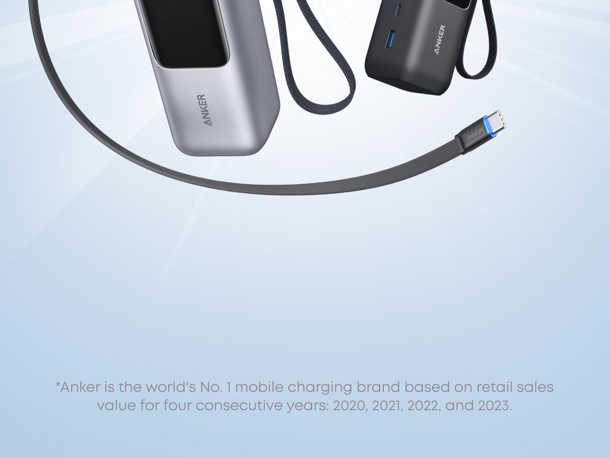 Anker Portable Laptop Power Bank with Built-In Cables, 25,000mAh High-Capacity Battery, Fast Charging for 4 Devices, Ideal for Office and Trips, Compatible with iPhone 17/16, MacBook, Galaxy, and More