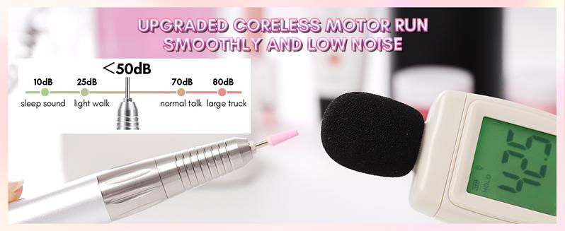 Makartt Professional Nail Drill, Nouvella 35000RPM Electric Nail Filer Machine with Coreless Motor for Acrylic Gel Nail, Rechargeable Efile with Nail Drill Bit Set, Manicure Salon Home DIY Use, Pink Nail Care Nail Art,New Year Best Gift Cutics
