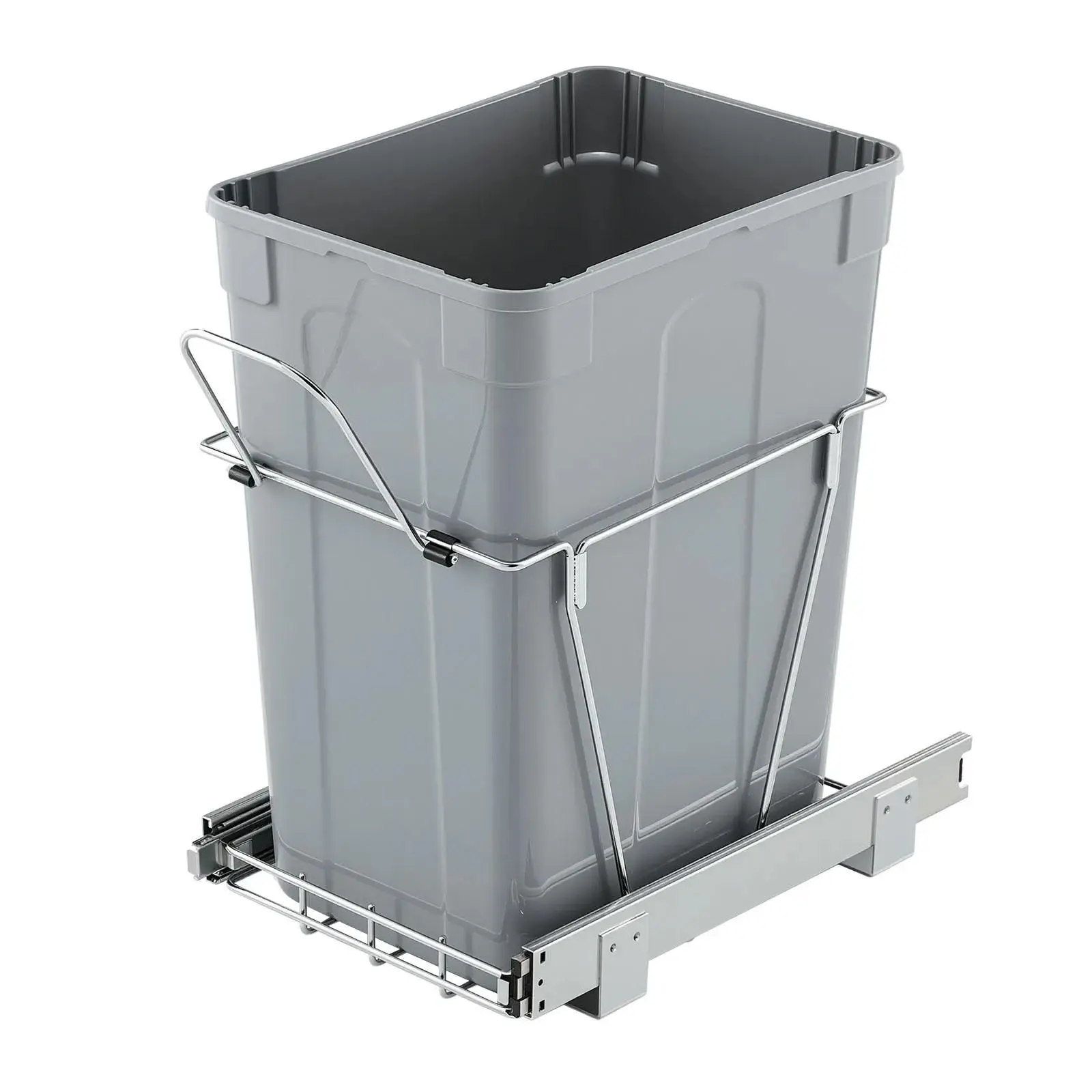 【Summerfinds】VEVOR Pullout Kitchen Trash Can, 35 QT Large Container Waste & Recycling Bin, Under-Mount Under-Counter Bin with Heavy-Duty Metal Full Extension Sliding System & Handle, Pull-Out Sink Access Jumbo Waste & Recycling Solution, Trash Cans For Ki