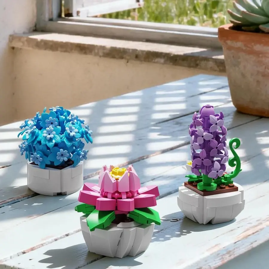 DIY 3D Botanical ABS Building Block Set - Forever Rose Mini Flower Bouquet Kit, STEM Educational Toy for Kids 6+, Durable Colorful Fidget Puzzle, Collectible Mini Gifts, House Decoration for Prime Day, Black Friday, Cyber Monday, Thanksgiving, Craft Ideas