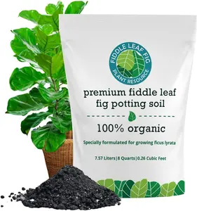 100% Organic Fiddle Leaf Fig Potting Soil Mix — Nutrient Rich, Well-Draining Living Soil Blend | 8 quarts