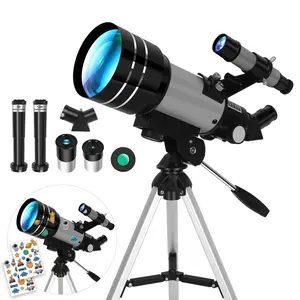 70mm Telescope for Kids & Beginners 300mm Refractor 22.5X-150X Magnification with Tripod Moon Filter & Educational Stickers Bright Clear Optics Multi-Coated Glass Lenses