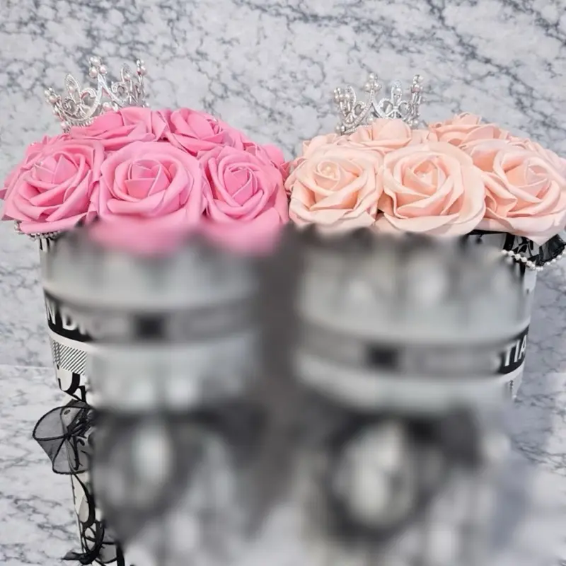 Set of Luxury Korean D Wrapped Bouquets with Mini Crown- Perfect gift for Birthday, Graduation, Anniversary, or “Just Because”
