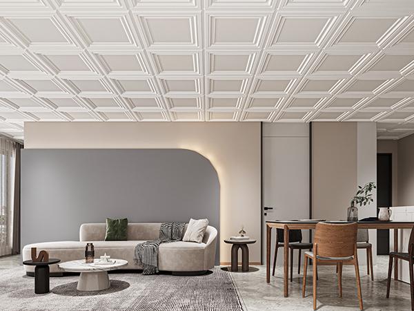 Art3d 24"x24" Square PVC Decorative Drop Ceiling Tiles for Home,12-Pack PVC Wall Panel, 48 sq.ft Coverage, Waterproof, Paintable, Easy to Cut Art3d 24"x24" Square PVC Decorative Drop Ceiling Tiles for Home,12-Pack PVC Wall Panel, 48 sq.ft Coverage, Waterproof, Paintable, Easy to Cut