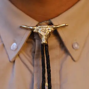 Golden Longhorn Corbatin | Western Bolo Ties | Corbatines Vaqueros