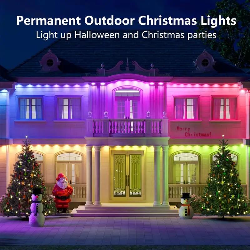 105ft/164ft 16 Million Colors IP67 Waterproof Smart Color Lights 63 Modes TUYA App Voice Control Music Sync Timer for Eaves Walls Pools Lawns Paths Fence 105ft/164ft 16 Million Colors IP67 Waterproof Smart Color Lights 63 Modes TUYA App Voice Control Music Sync Timer for Eaves Walls Pools Lawns Paths Fence