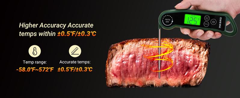 INKBIRD Instant Read Meat Thermometer, Digital Food Thermometer,±0.5℉ Accuracy, Large Screen, for Candy, Grill, BBQ, Brewing