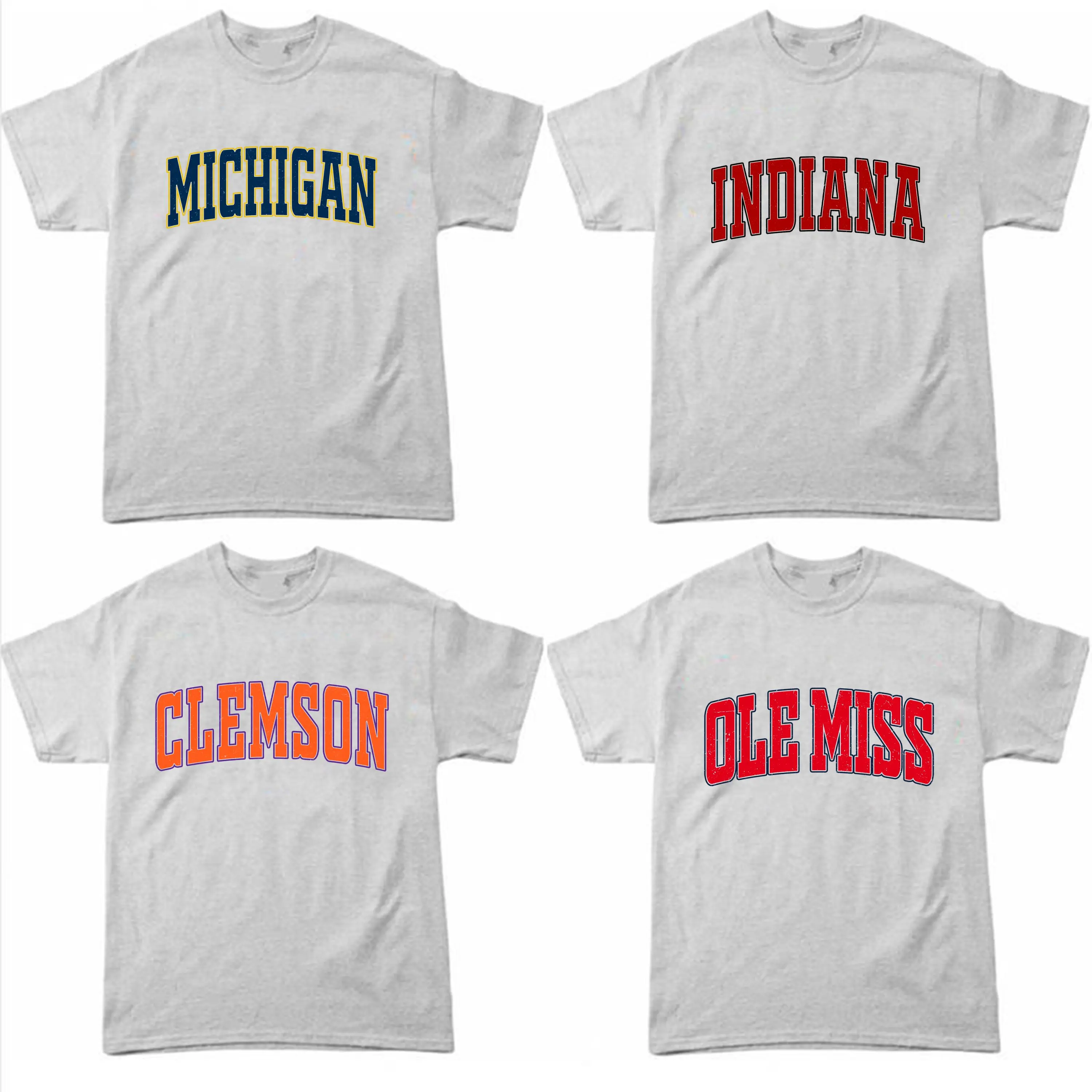 All Team Distressed Varsity College T-Shirt – Ash Grey, Custom Your Team, Classic Cotton Tee With A Vintage Athletic Look, Game Day Shirt, Gift for Fans