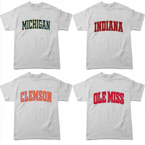 All Team Distressed Varsity College T-Shirt – Ash Grey, Custom Your Team, Classic Cotton Tee With A Vintage Athletic Look, Game Day Shirt, Gift for Fans