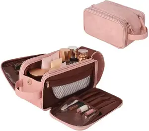 Makeup Travel Bag Waterproof Cosmetic Bags for Women Large Capacity PU Leather Toiletry Bag Make Up Organizer