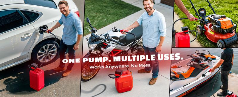 Cordless Fuel Transfer Pump Compatible with DeWalt 20V & Milwaukee 18V Batteries, Battery NOT Included, 3.2 GPM Portable Electric Gas Can Pump with 51'' Hose & 3 Adapters for Diesel Gasoline Oil Water Cordless Fuel Transfer Pump Compatible with DeWalt 20V & Milwaukee 18V Batteries, Battery NOT Included, 3.2 GPM Portable Electric Gas Can Pump with 51'' Hose & 3 Adapters for Diesel Gasoline Oil Water