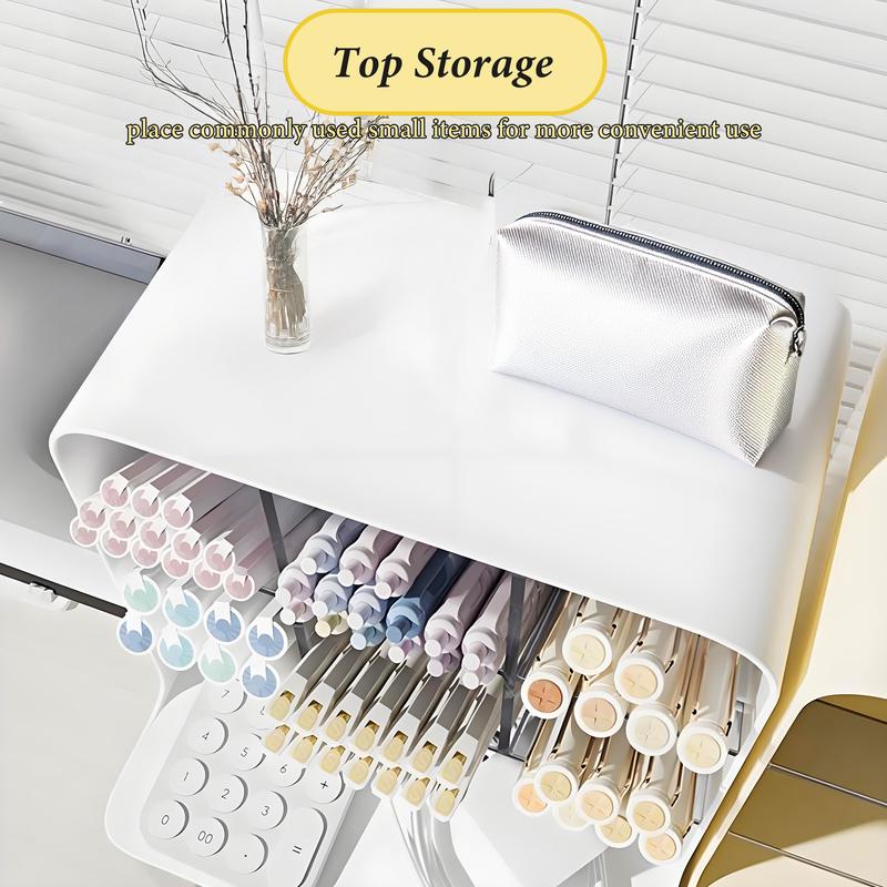 BePatio Pencil holder,1 Count Large Capacity Multi-grid Desk Side Stationery Storage Box,makeup brush holder with Drawer,Stationery Storage Box  for Home Office School,Desk Organizer