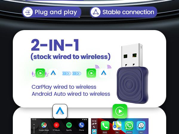 【BlackFriday】Carlinkit Mini Ultra 2026 Wireless CarPlay Adapter & Android Auto 2in1 Converter for Wired CarPlay Cars Play Dongle with USB, Bluetooth 5.4, 5.8 GHz Wi-Fi, Plug-and-play, Low-latency Connection