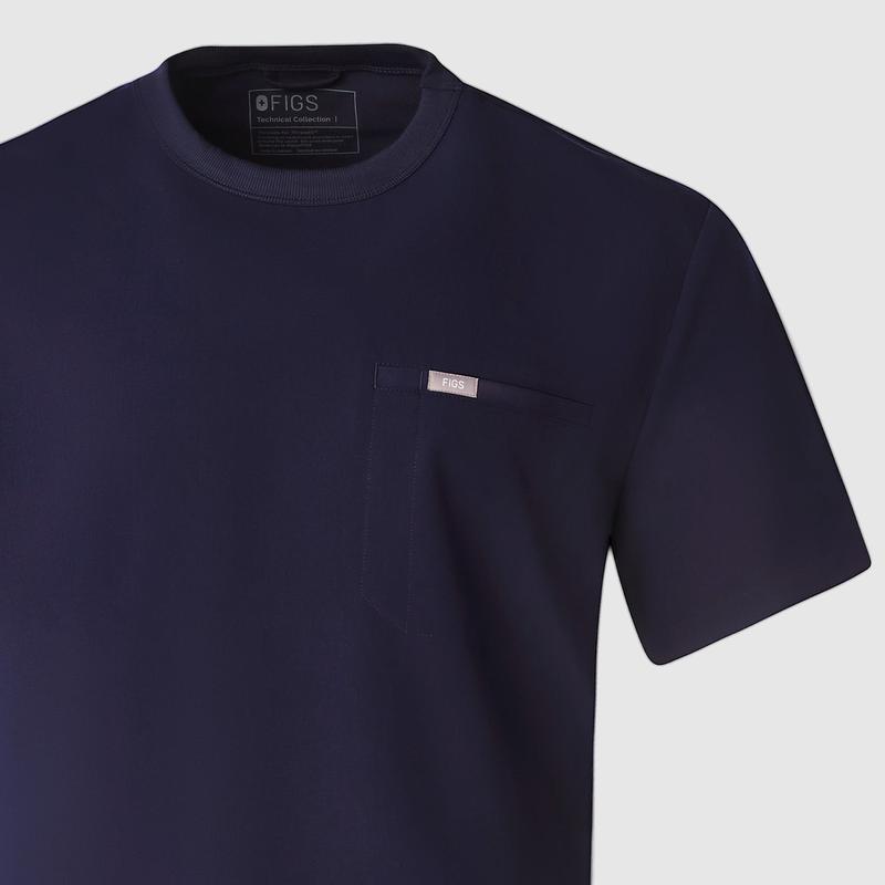 men's Charcoal Easton Relaxed - Crewneck Scrub Top