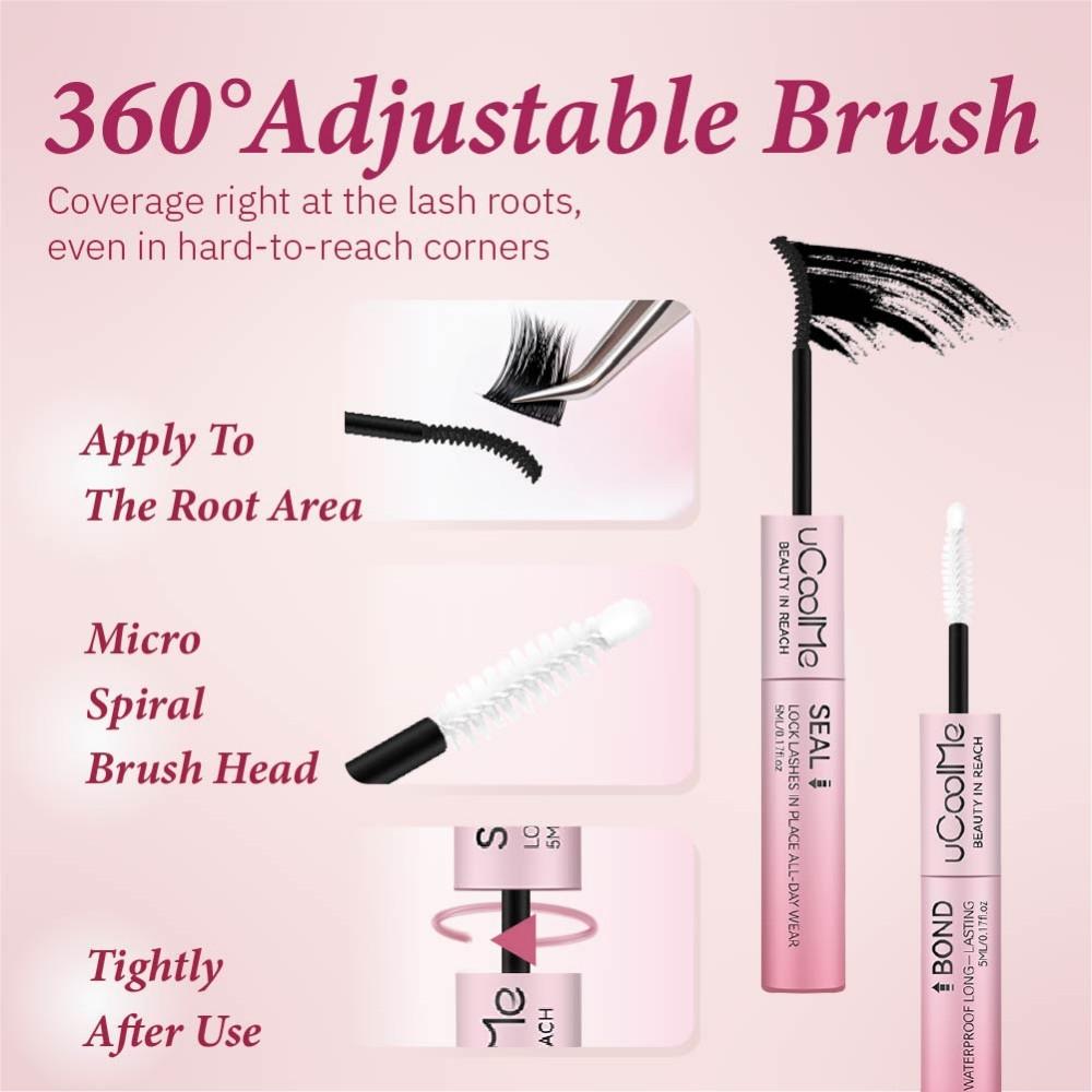 uCoolMe Lashes [Black Glue]  [White Glue]  2In1 Bond & Seal Waterproof Glue For Lashes Cluster Strong Hold For Beginner Friend Makeup Glue JumpstartSale