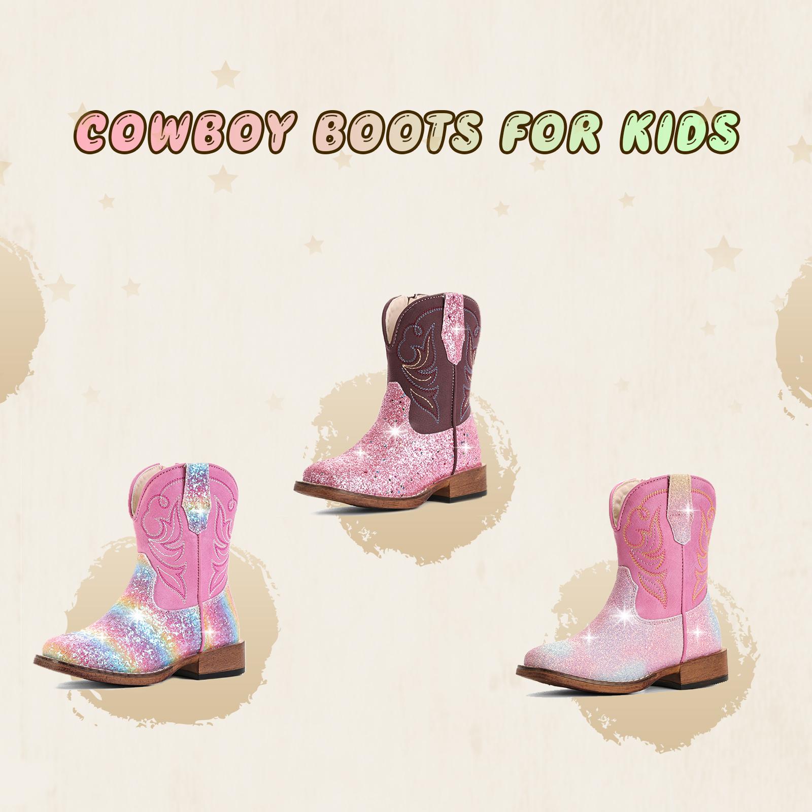IUV Girls Cowgirl Boots Toddler Boys Cowboy Boots for Kids Western Square Toe Riding Mid Calf Boot IUV Girls Cowgirl Boots Toddler Boys Cowboy Boots for Kids Western Square Toe Riding Mid Calf Boot